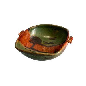 Vintage Southwestern Hand Crafted Stone Pottery Bowl Dish Unsigned.